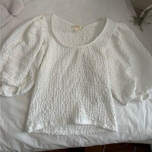 Anthropologie Maeve Ivory Textured Blouse